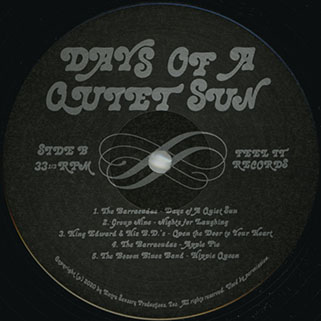 hazards lp days of a quiet sun black vinyl label 2