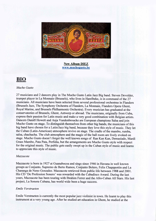 Mucho Gusto CD Diez paper inner front