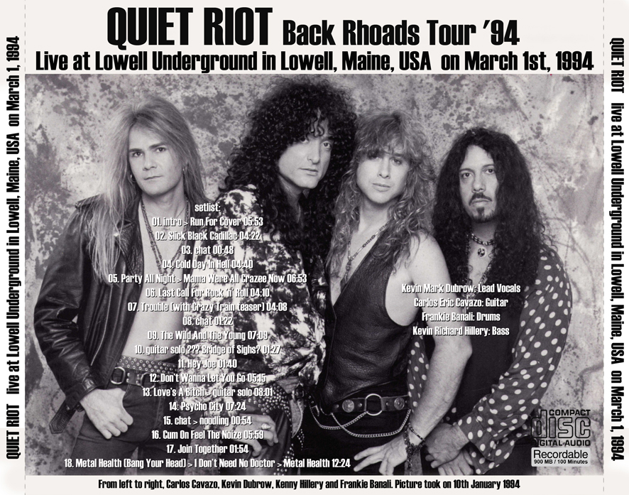 Quiet Riot Live at Lowell Underground tray