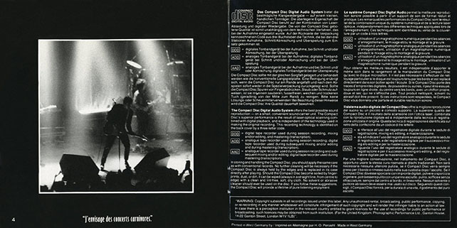 bashung cd live tour 85 germany booklet 4