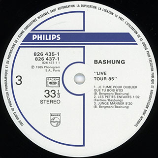 bashung double lp live tour 85 label 3