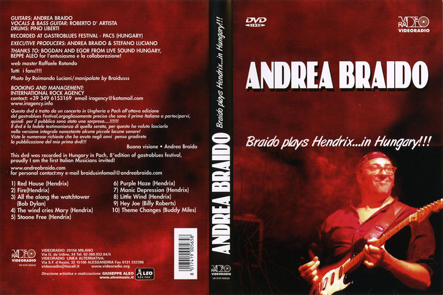 Andrea Braido DVD Plays Hendrix in Hungary cover