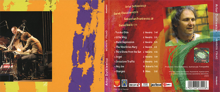 Artur Dutkiewicz CD Hendrix Piano cover out left