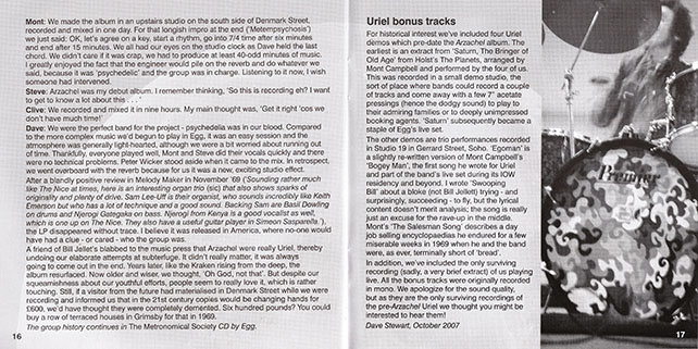 arzachel cd arzachiel by uriel, egg archive uk 2007 booklet 9