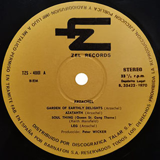 arzachel lp same zel spain 1970 label 1