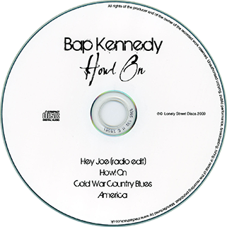 Bap Kennedy CD Hey joe promo label