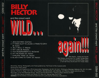 Billy Hector CD And The Crowd Went Wild Again tray