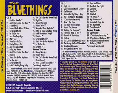 bluethings cd let the bluethings blows your mind tray out