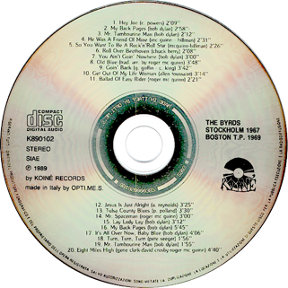 byrds cd stockholm 1967 Boston 1969 label