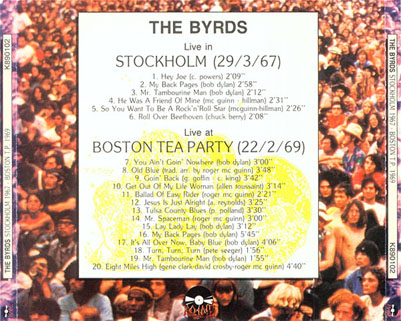 byrds cd stockholm 1967 Boston 1969 tray