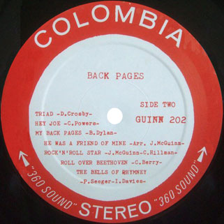 byrds lp columbia back pages label 2