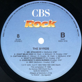 byrds lp cbs the byrds rock italy label 2