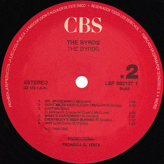 byrds lp cbs the byrds spain label 2