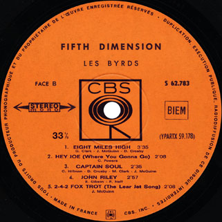 byrds lp fifth dimension cbs france label 2