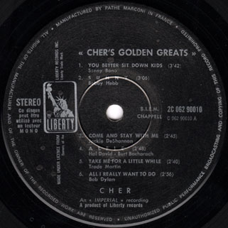 cher lp golden greats label 1