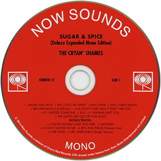 cryan' shames cd sugar and spice now sounds label