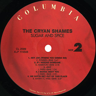 cryan' shames lp sugar and spice columbia usa 2006 mono label 2