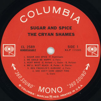 cryan' shames lp sugar and spice columbia usa mono label 1