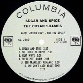 cryan' shames lp sugar and spice columbia mono promo label 1