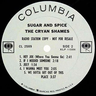 cryan' shames lp sugar and spice columbia mono promo label 2