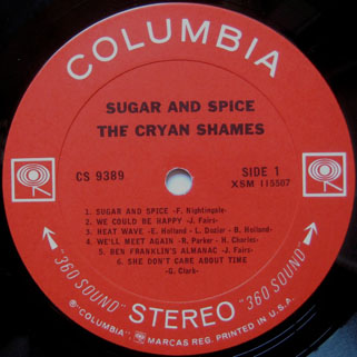 cryan' shames lp sugar and spice columbia stereo usa label 1