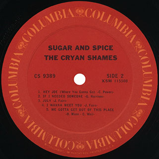 cryan' shames lp sugar and spice columbia usa stereo unknow publication label 2