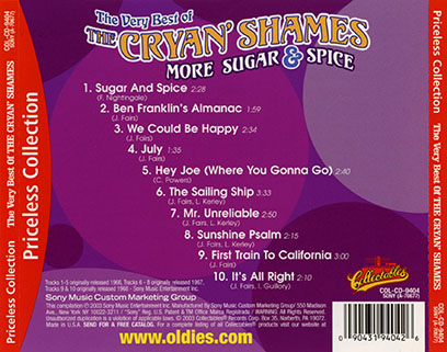 cryan' shames cd the best of more sugar and spice collectables tray out