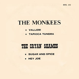 cryan's shames ep the monkees / sugar and spice mtr 232 thailand back