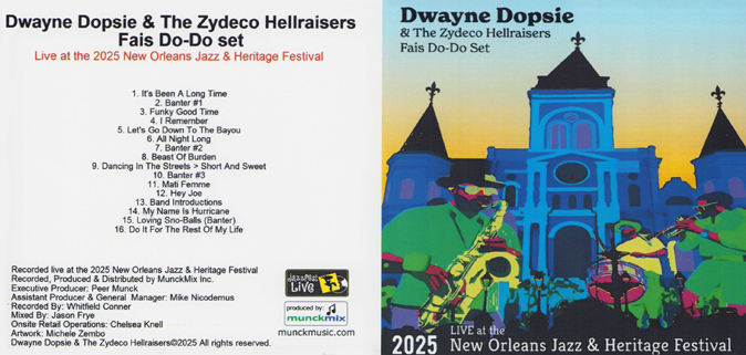 Dwayne Dopsie and The Zydeco Hellraisers live at New Orleans Jazzfest on April 25, 2025 cover out