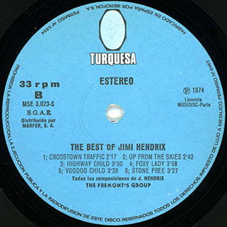 fremont's group best of jimi hendrix turquesa label 2