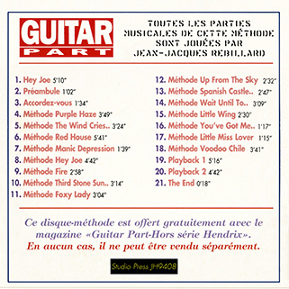 Jean Jacques Rébillard 1994 CD Jimi Hendrix back