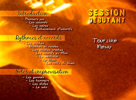 Jean Jacques Rébillard 2006 DVD Rock Guitar Legend sommaire niveau 1