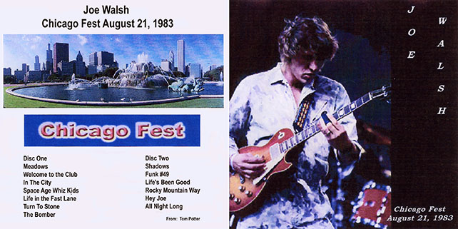 joe walsh cd at chicago fest 1983 cover out
