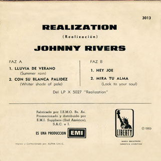 johnny rivers ep realization liberty 3093 back cover