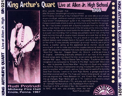 king arthur's quart cd live at allen jr high school tray