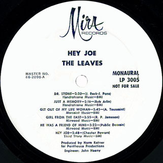 leaves lp  hey joe mira promo label 1