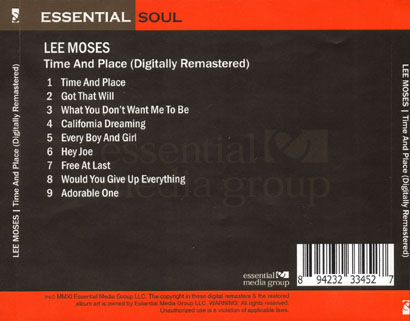lee moses cd essential time and place tray