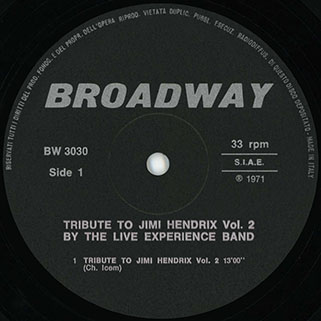 live experience band lp tribute to jimi hendrix vol 2 label 1