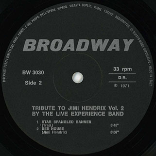 live experience band lp tribute to jimi hendrix vol 2 label 2