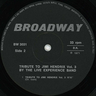 live experience lp tribute to jimi hendrix vol 3 label 2