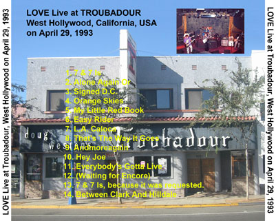 love cdr live at troubadour tray