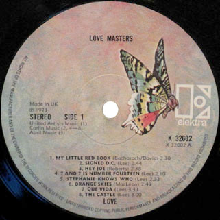 love lp elektra masters first pressing label 1