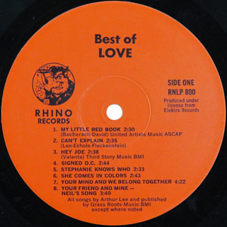 love lo best of love rhino 1980 label 1