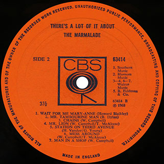 marmalade lp there's a lot of it about cbs uk mono label 2