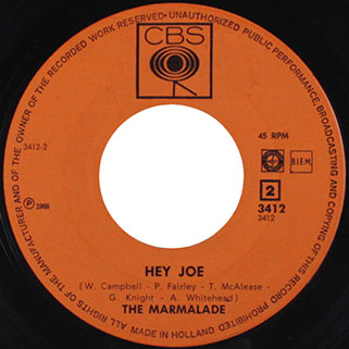 marmalade single cbs holland label hey joe