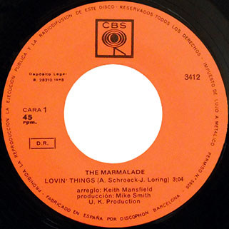marmalade single cbs spain label lovin' things 