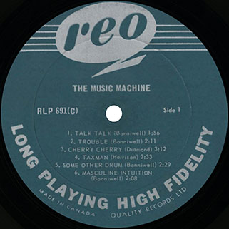 music machine lp turn on label reo label 1