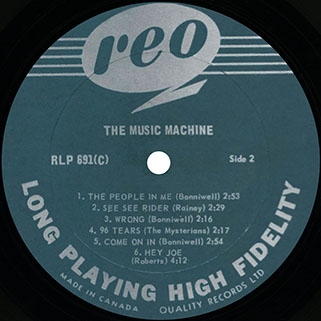 music machine lp turn on label reo label 2