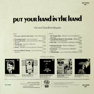 new freedom singers lp put your hand in the hand back
