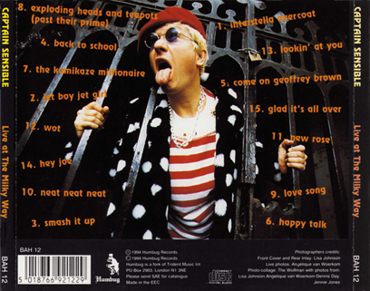 Captain Sensible CD live at Milky Way tray
